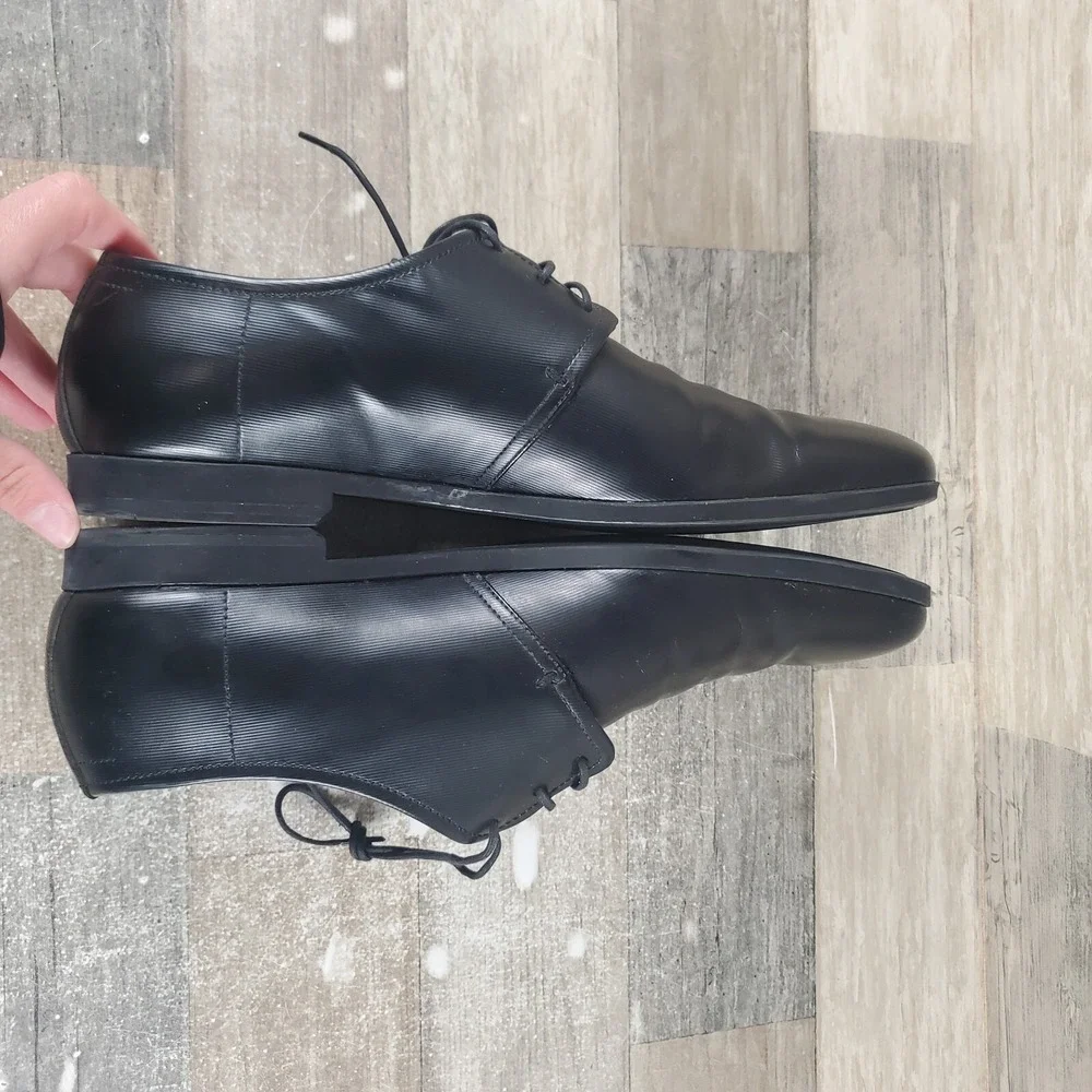 Hugo Boss Colby Mens Shoes Sz 9 Black Leather Lace Up Oxfords Dress Shoe